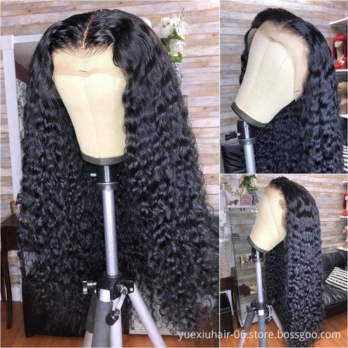 100% Human Hair Lace Front Wig Deep Wave Virgin Hair Lace Wig For Black Women Pre Pluck Lace Wig With Baby Hair